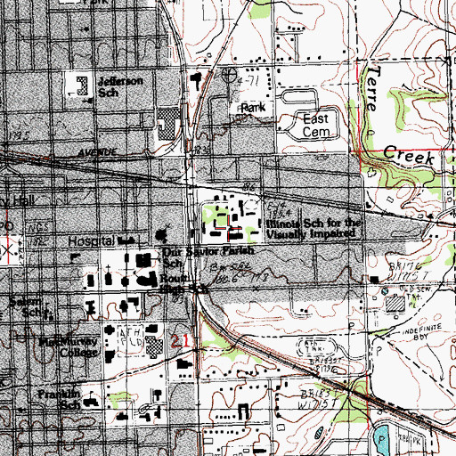 Topographic Map of Illinois School for the Visually Impaired, IL
