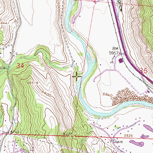 Topographic Map of Fourmile Creek, CO