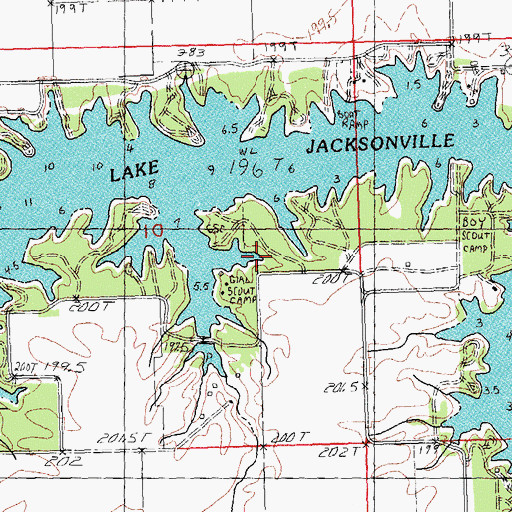 Topographic Map of Lake Jacksonville, IL