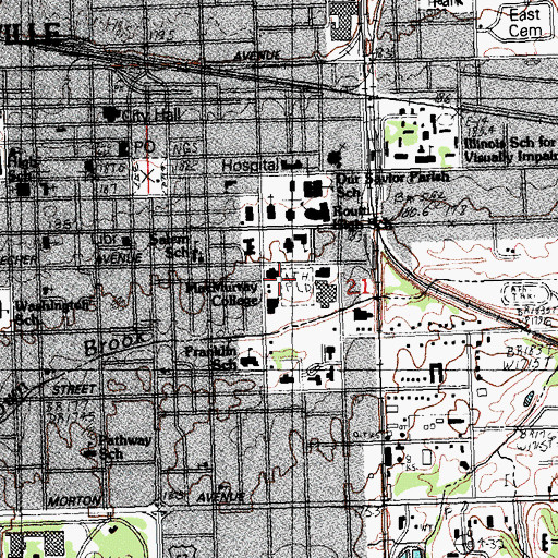 Topographic Map of MacMurray College, IL