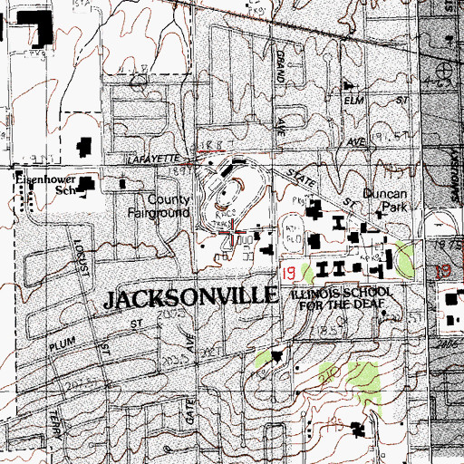 Topographic Map of Morgan County Fairground, IL