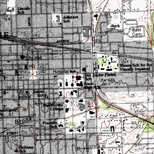 Topographic Map of Our Savior Parish School, IL