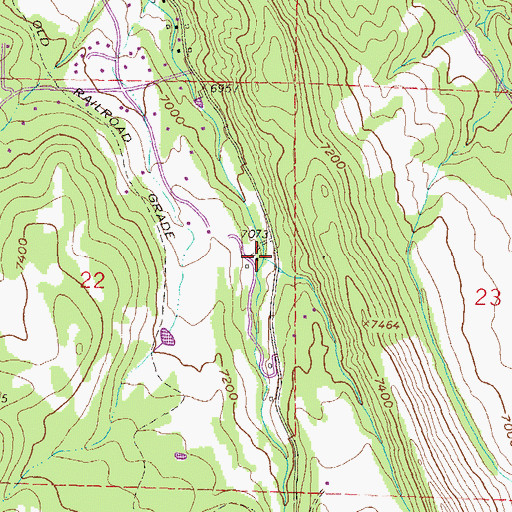 Topographic Map of Freeman Creek, CO