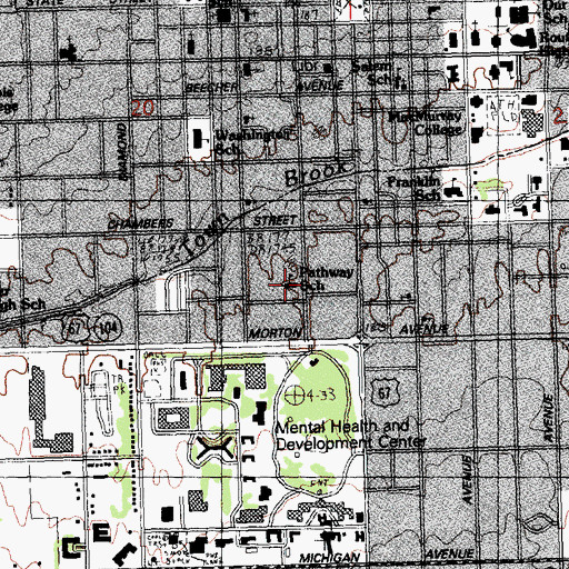 Topographic Map of Pathway School, IL