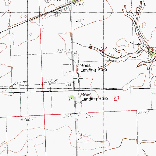 Topographic Map of Rees Landing Strip (historical), IL