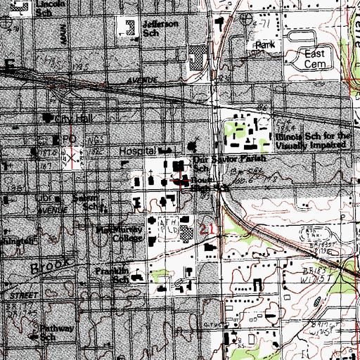 Topographic Map of Routt High School, IL
