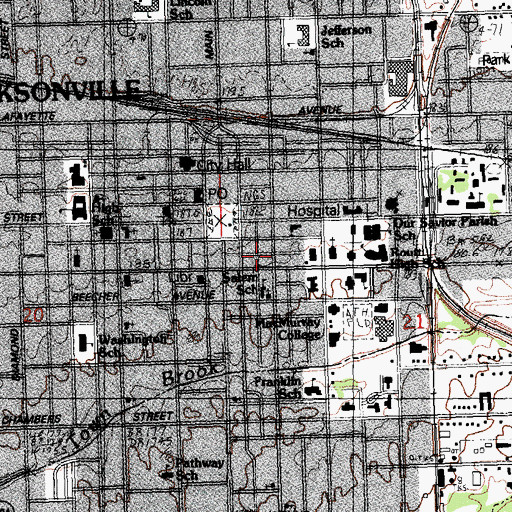 Topographic Map of Salem School, IL
