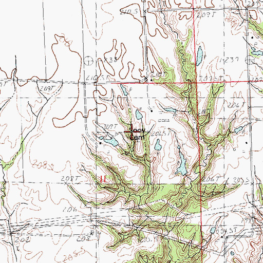 Topographic Map of Sooy Cemetery, IL