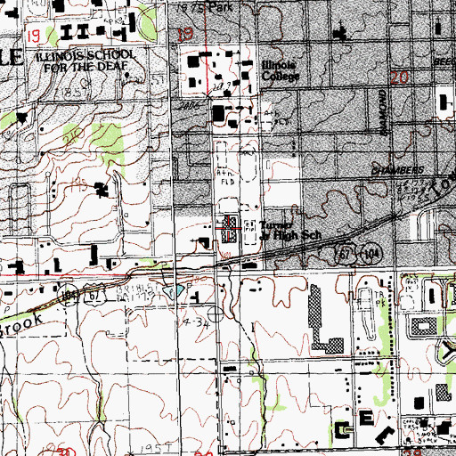 Topographic Map of Jonathan Turner Junior High School, IL