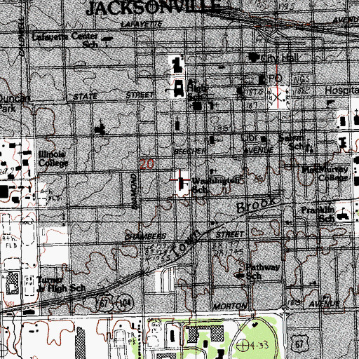 Topographic Map of Washington Elementary School, IL