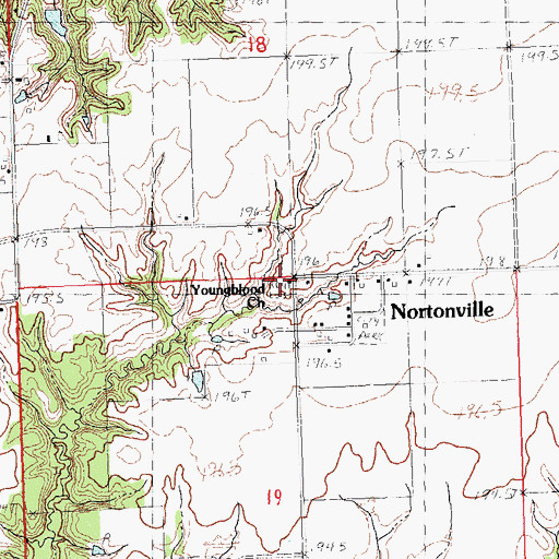 Topographic Map of Youngblood Church, IL