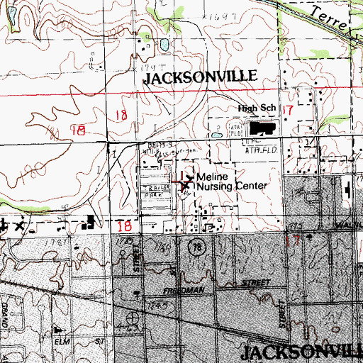 Topographic Map of Meline Nursing Center, IL