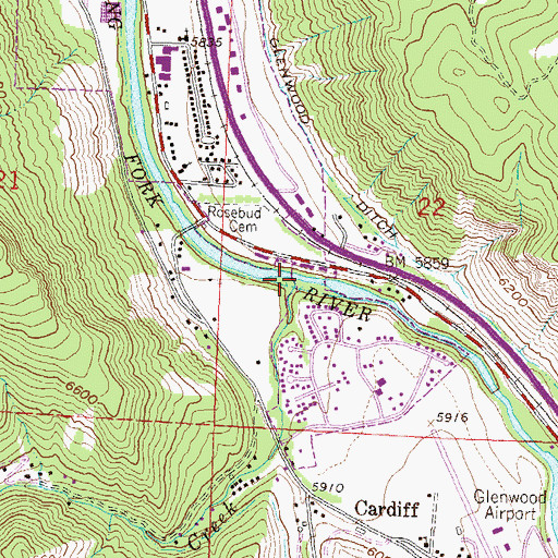 Topographic Map of Threemile Creek, CO