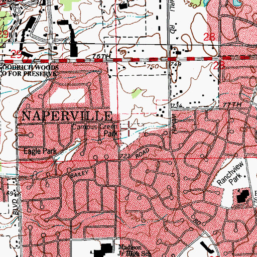 Topographic Map of Campus Green Park, IL