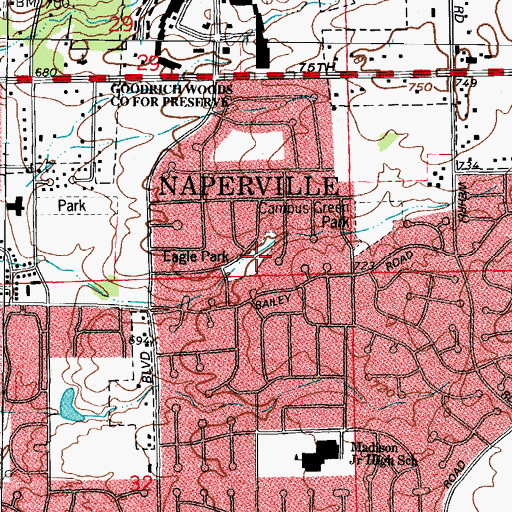 Topographic Map of Eagle Park, IL