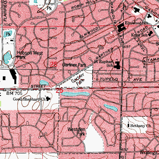 Topographic Map of Gartner Park, IL