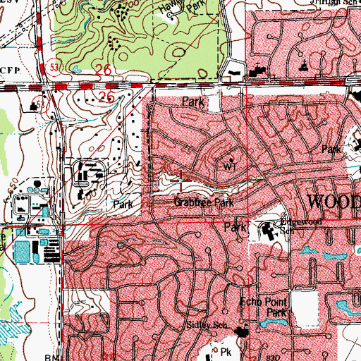 Topographic Map of Grabtree Park, IL