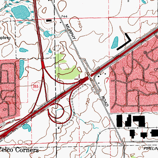 Topographic Map of Orchard School (historical), IL