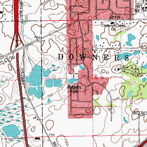 Topographic Map of Rutgers Park, IL
