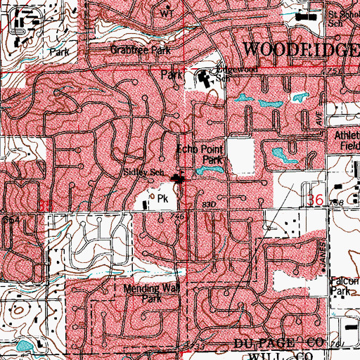 Topographic Map of John L Sipley Elementary School, IL