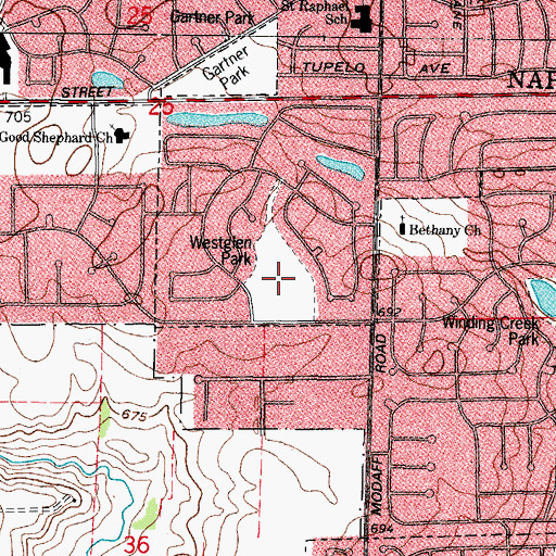 Topographic Map of Westglen Park, IL