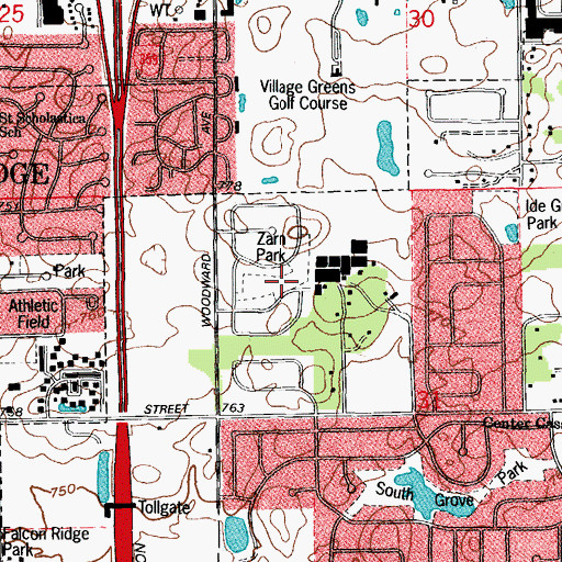 Topographic Map of Zarn Park, IL