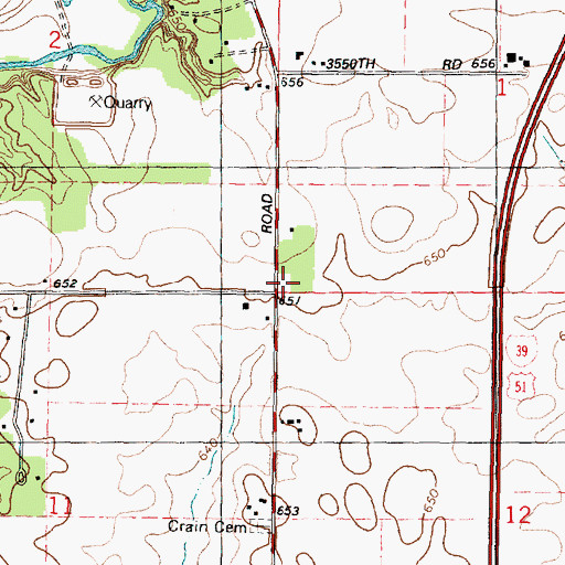 Topographic Map of Aitkin School (historical), IL