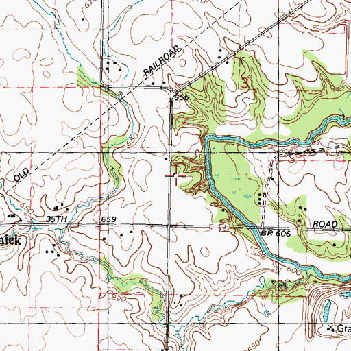 Topographic Map of Brush School (historical), IL