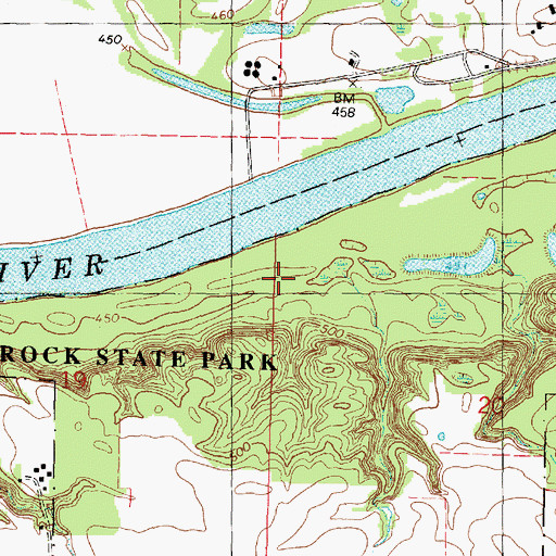 Topographic Map of Clayton Run, IL