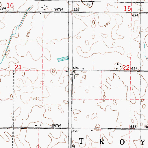 Topographic Map of Deener School (historical), IL