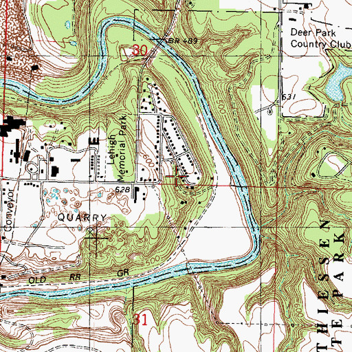 Topographic Map of Deer Park, IL