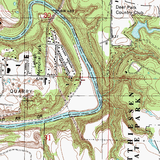 Topographic Map of Deer Park Station (historical), IL