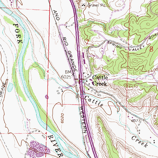 Topographic Map of Cattle Creek, CO