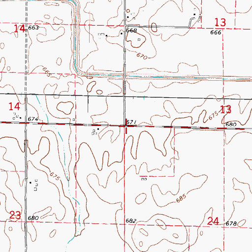Topographic Map of Garland School (historical), IL