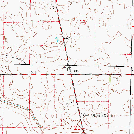 Topographic Map of Gouldtown School (historical), IL