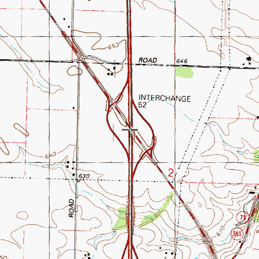 Topographic Map of Interchange 52, IL