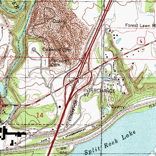 Topographic Map of Interchange 57, IL