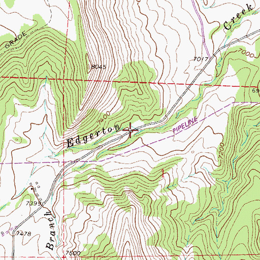 Topographic Map of South Branch Edgerton Creek, CO