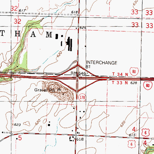 Topographic Map of Interchange 81, IL