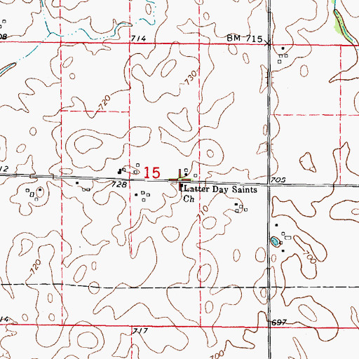 Topographic Map of Latter Day Saints Church, IL