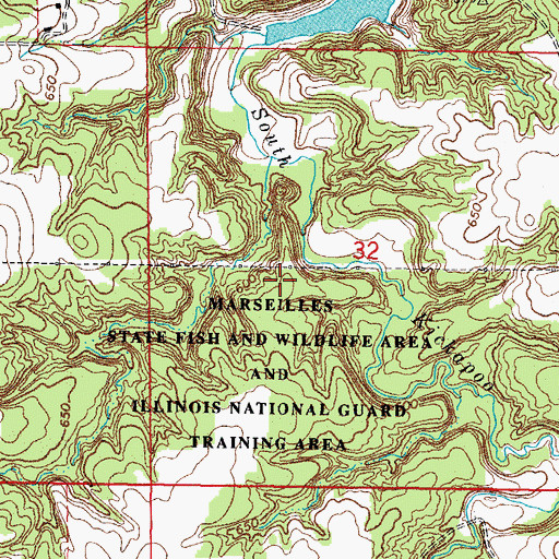 Topographic Map of Marseilles State Fish and Wildlife Area, IL