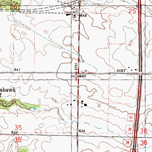 Topographic Map of Mitchel School (historical), IL