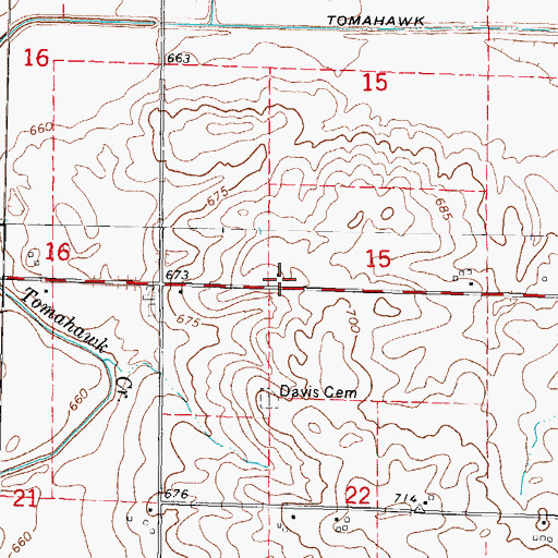 Topographic Map of Ophir Center School (historical), IL