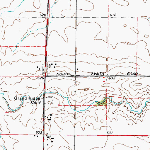 Topographic Map of Reed Crossing, IL