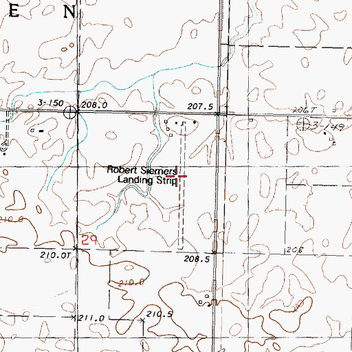 Topographic Map of Robert Siemers Landing Strip (historical), IL