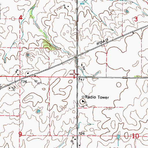 Topographic Map of Rosedale School (historical), IL