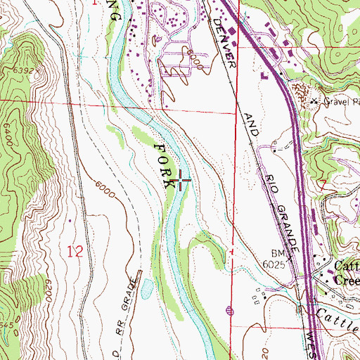 Topographic Map of Cattle Creek, CO