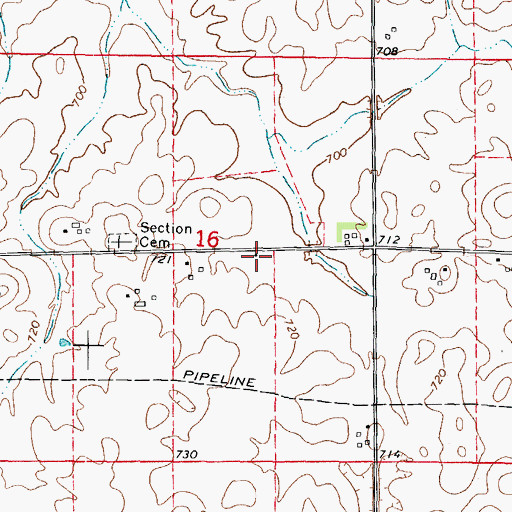 Topographic Map of Section School (historical), IL