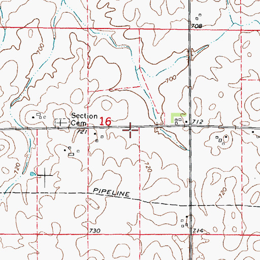 Topographic Map of Section School (historical), IL