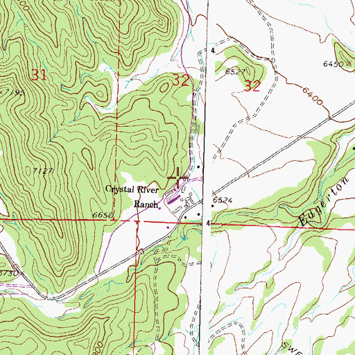 Topographic Map of Crystal River Ranch, CO